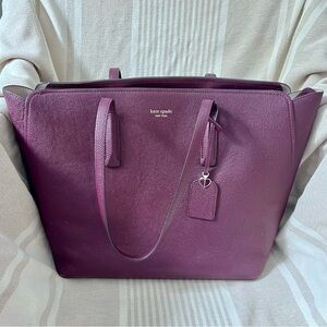 Kate Spade Margaux Large Zip Leather Tote- Deep Cherry